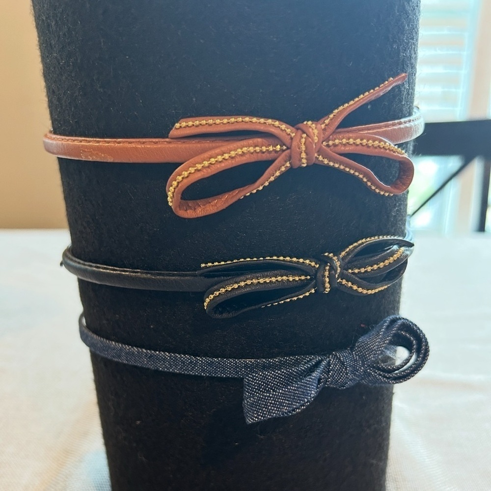 Set of Three Thin Bow Headbands